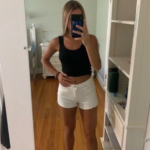 Abercrombie and Fitch White Cutoff Shorts W26
